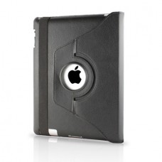 360 Degree iPad 3/4 Leather Case-Bla