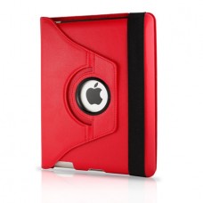 360 Degree iPad 3/4 Leather Case-Red 