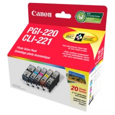 Canon PGI-220/CLI-221 OEM Ink Cartridges Combo Set (PGI-220BK+CLI-221 BK/C/M/Y)