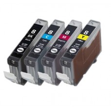 Canon CLI-8 Compatible Combo Pack Black/Cyan/Magenta/Yellow (With Chip )